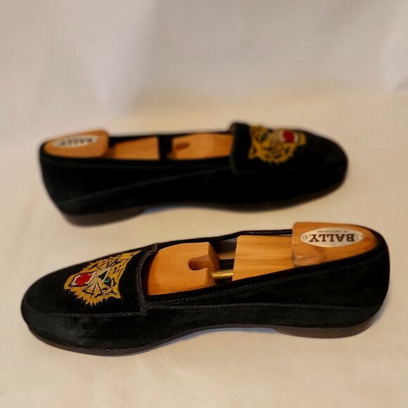 SOLD OUT 80s SUSAN BENNIS WARREN EDWARDS Loafer Men's BLK Suede Leather Tiger - Picture 7 of 13